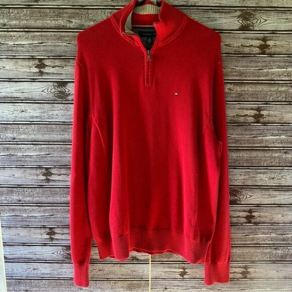 Tommy Hilfiger Men's 1/4-Zip Long-Sleeved Sweater Size L - Picture 1 of 5